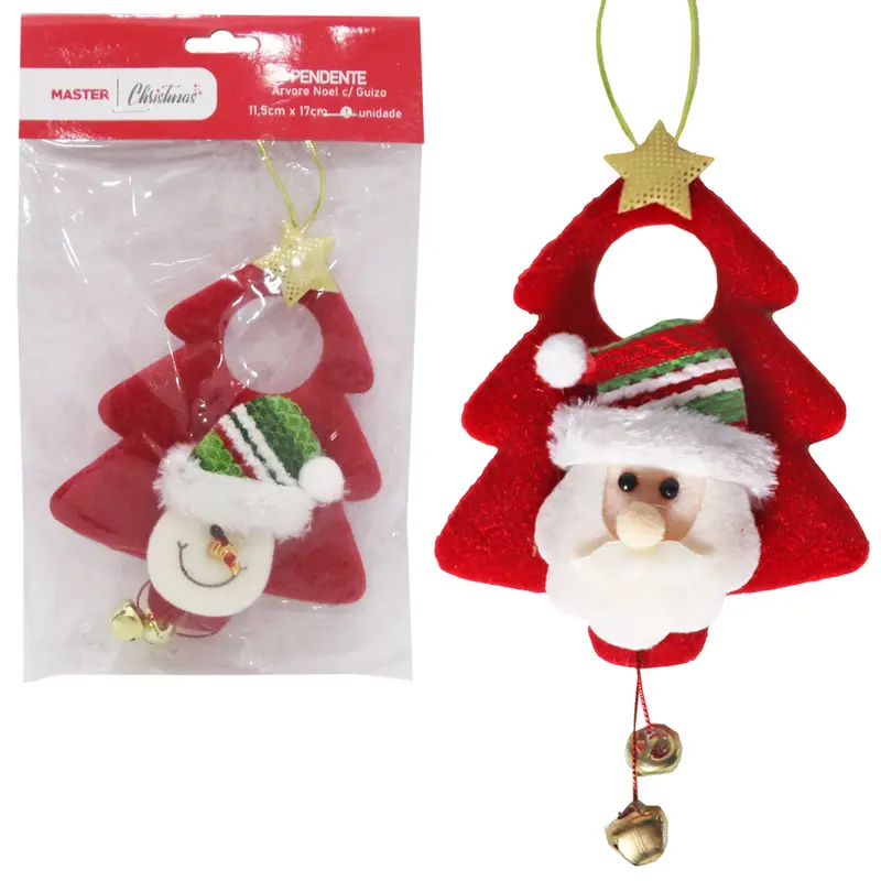 ENFEITE PENDURAR PARA PORTA / MACANETA ARVORE PAPAI NOEL / BONECO DE NEVE DE NATAL 17X11,5CM