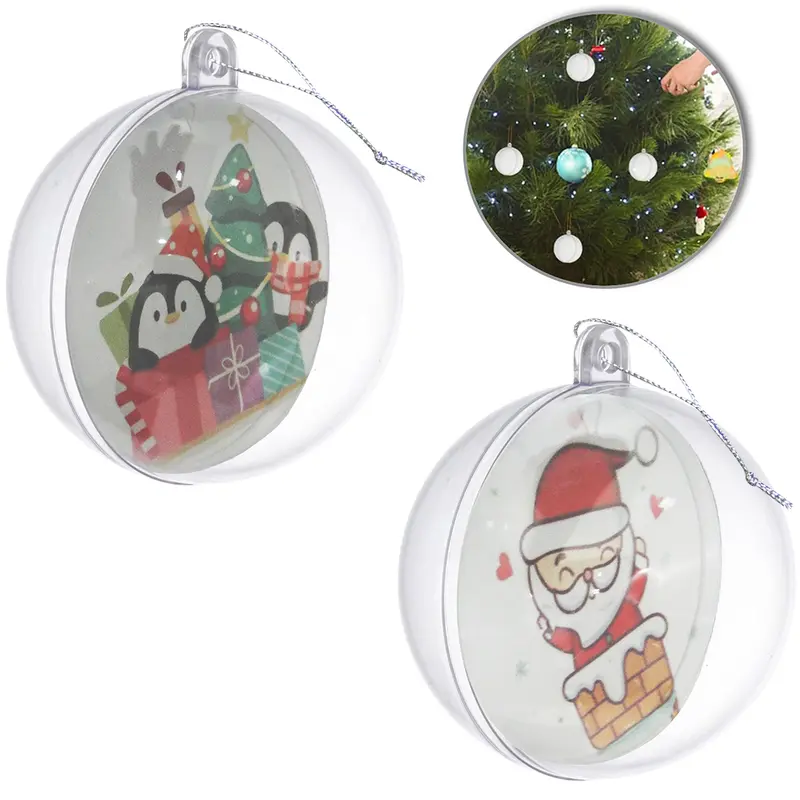 BOLA DE NATAL 8CM DE Ø TRANSPARENTE PARA FOTO