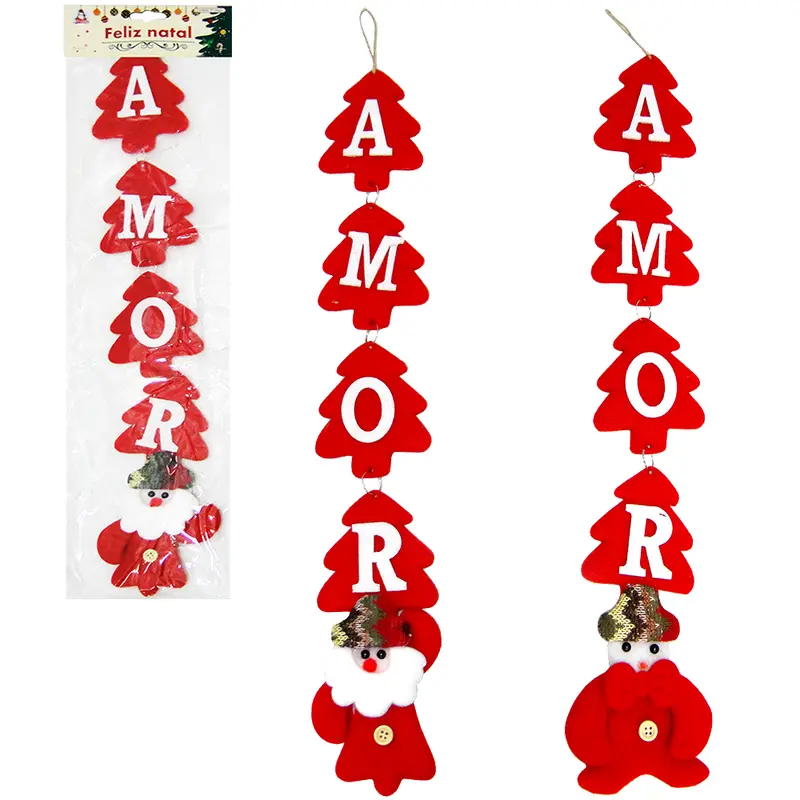 ENFEITE DE PENDURAR AMOR VERMELHO DE NATAL 52CM