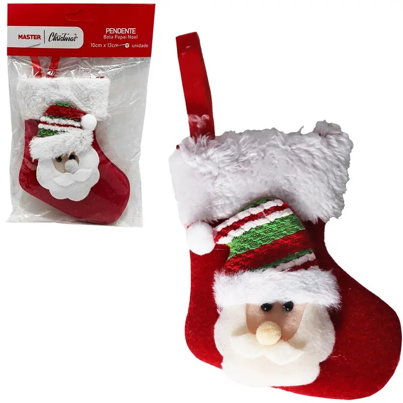 PENDENTE BOTA PAPAI NOEL / BONECO DE NEVE DE NATAL 13X10CM