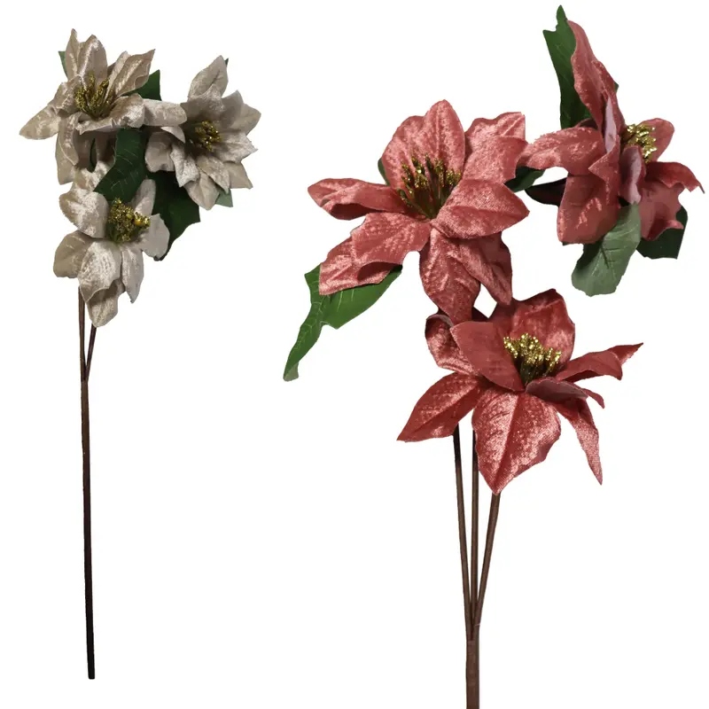 PICK NATALINO COM 3 FLORES 62CM