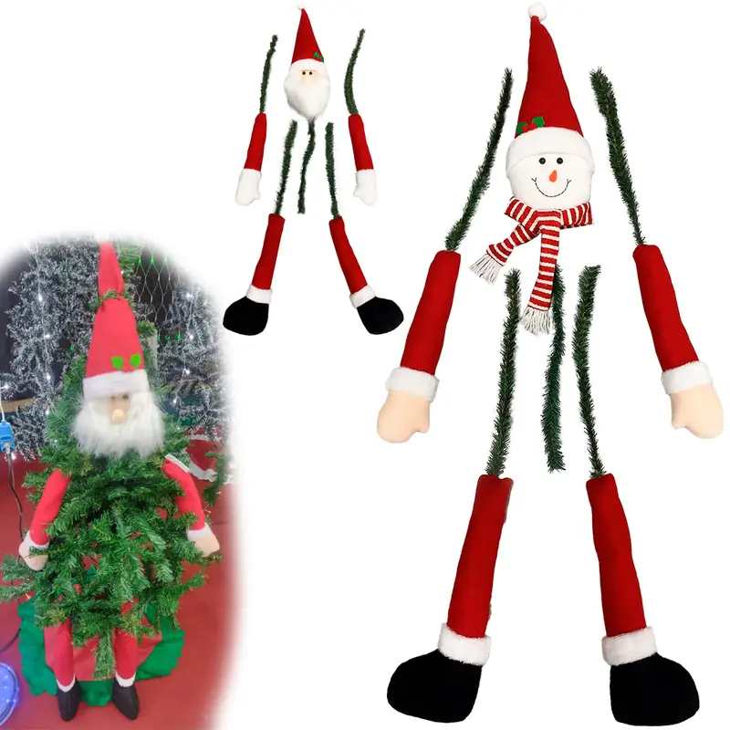 PAPAI NOEL / BONECO DE NEVE CONJUNTO DE PARTES PARA ARVORE DE NATAL 5 PECAS
