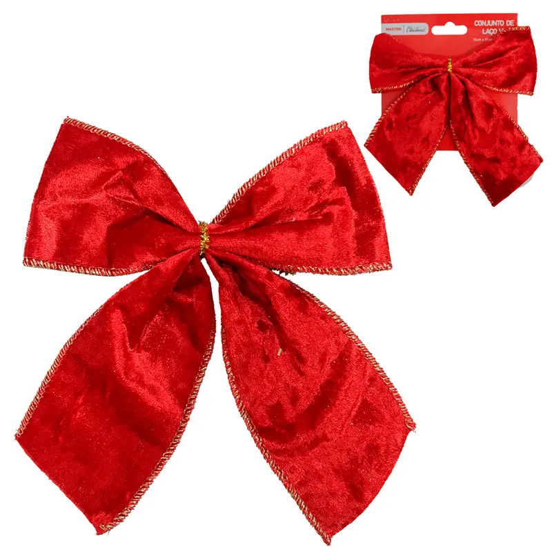 LACO VELUDO VERMELHO DE NATAL 17X15CM