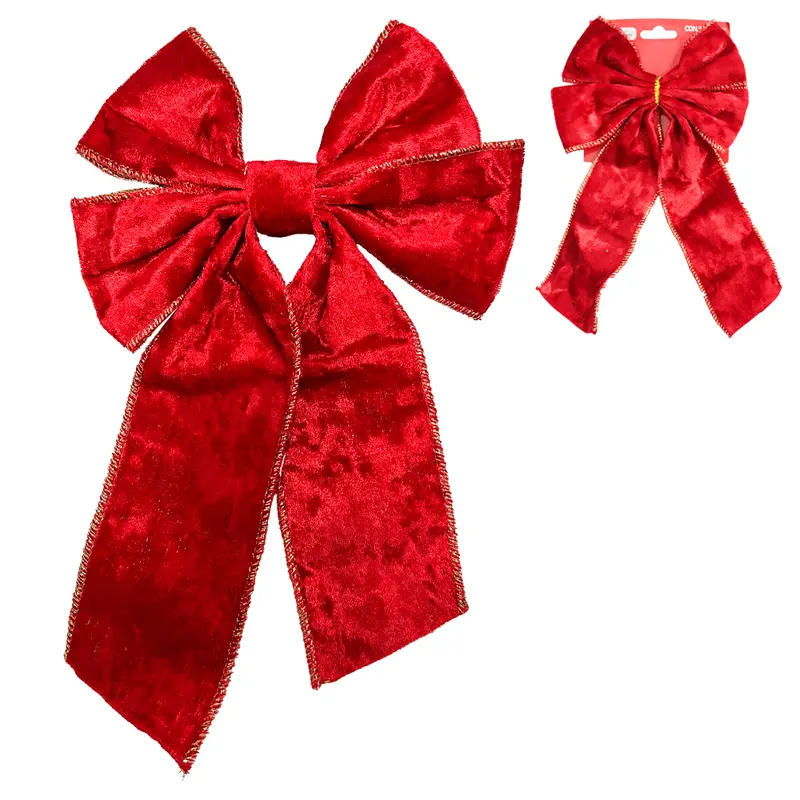 LACO VELUDO VERMELHO DE NATAL 25X15CM