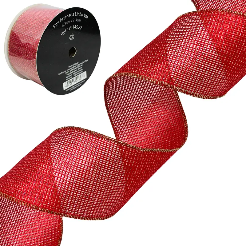FITA ARAMADO LINHO VM PREMIUM DE NATAL 6,3X914CM DP PLAY