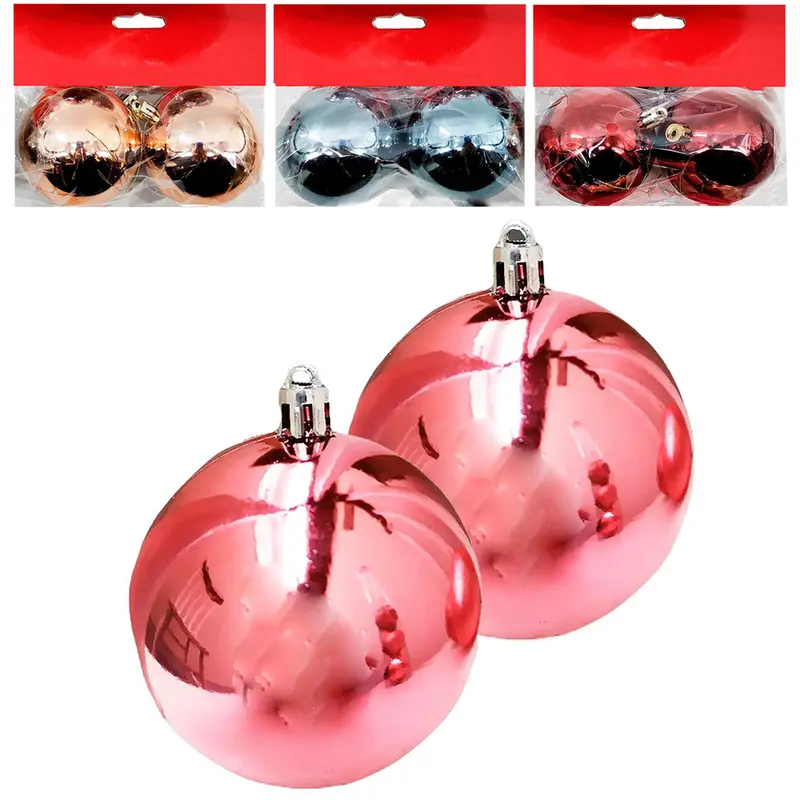 BOLA DE NATAL 7CM DE Ø METALIZADO LISA ESPECIAL COM 2 PECAS NA SOLAPA