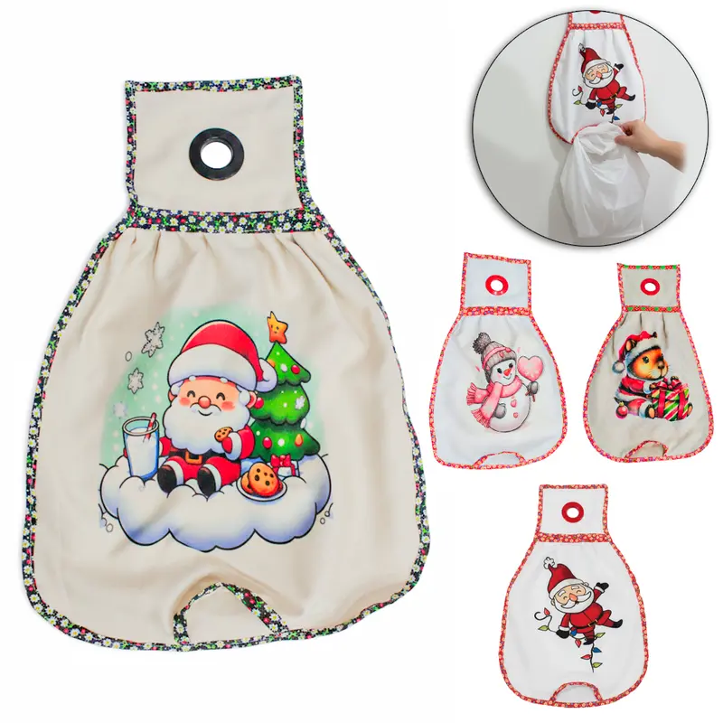 PUXA SACO DE NATAL TECIDO SORTIDOS 48X31CM