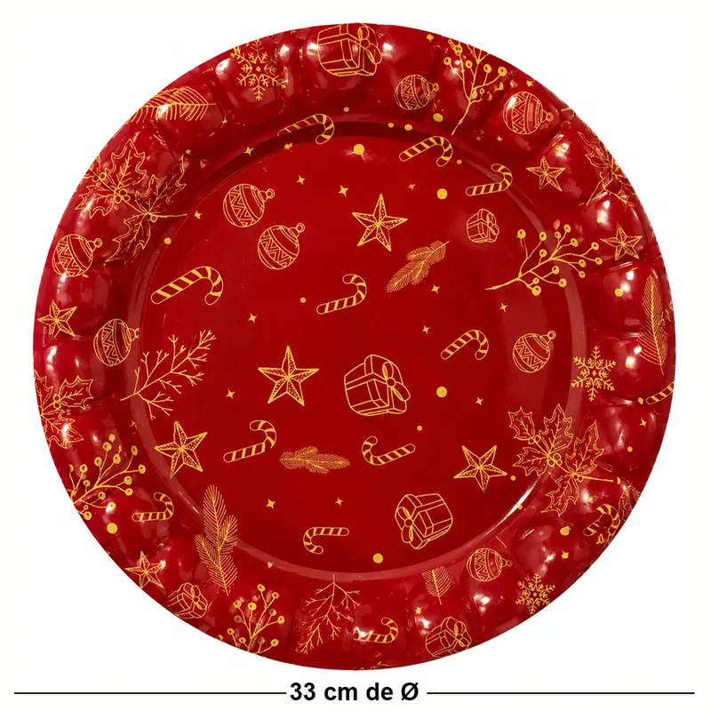BANDEJA DE PLASTICO REDONDA FIGURAS NATALINA VM 33CM DE Ø