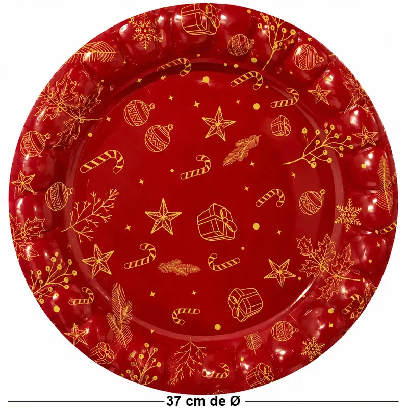 BANDEJA DE PLASTICO REDONDA FIGURAS NATALINA VM 37CM DE Ø