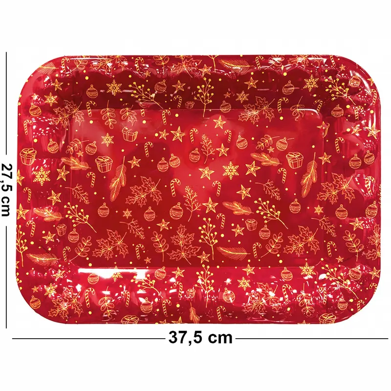 BANDEJA DE PLASTICO RETANGULAR FIGURAS NATALINA VM 37,5X27,5CM