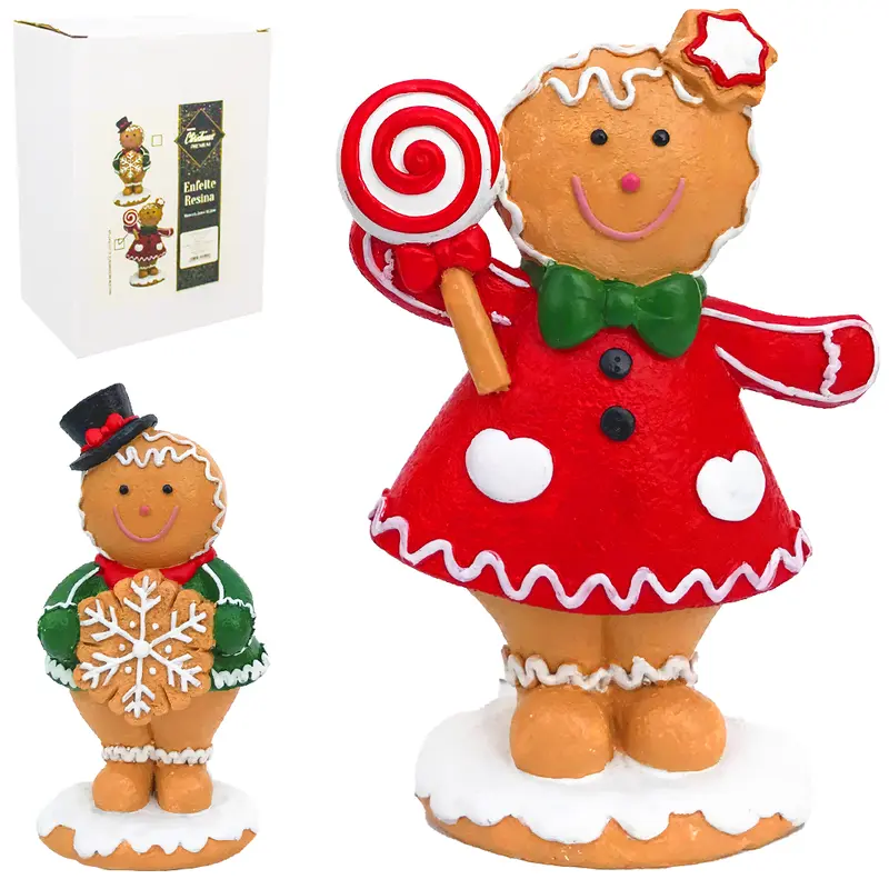 ENFEITE BISCOITO DE GENGIBRE COM DOCE DE RESINA PREMIUM 15,2X10X5,2CM