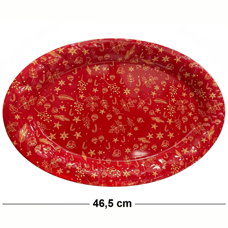 BANDEJA DE PLASTICO OVAL FIGURAS NATALINA VM 46,5X35,5CM