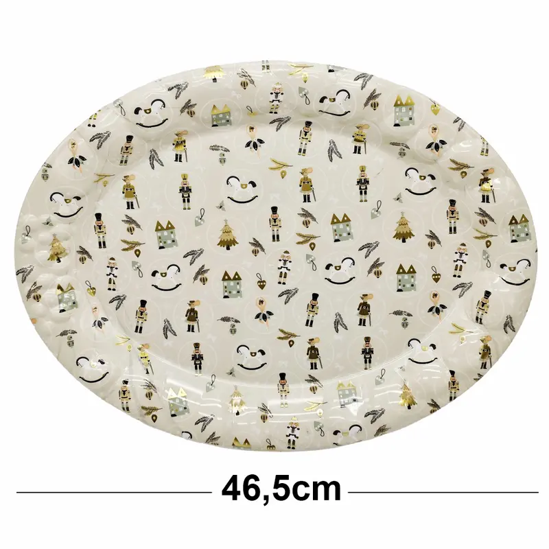 BANDEJA DE PLASTICO OVAL QUEBRA NOZES 46,5X35,5CM