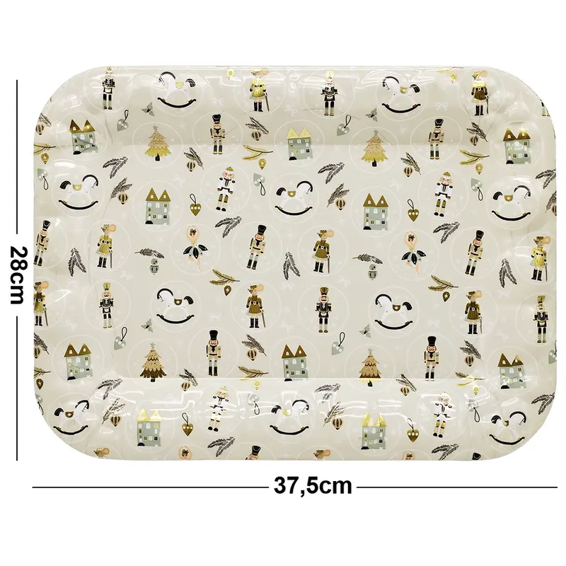 BANDEJA DE PLASTICO RETANGULAR QUBRA NOZES 37,5X28CM
