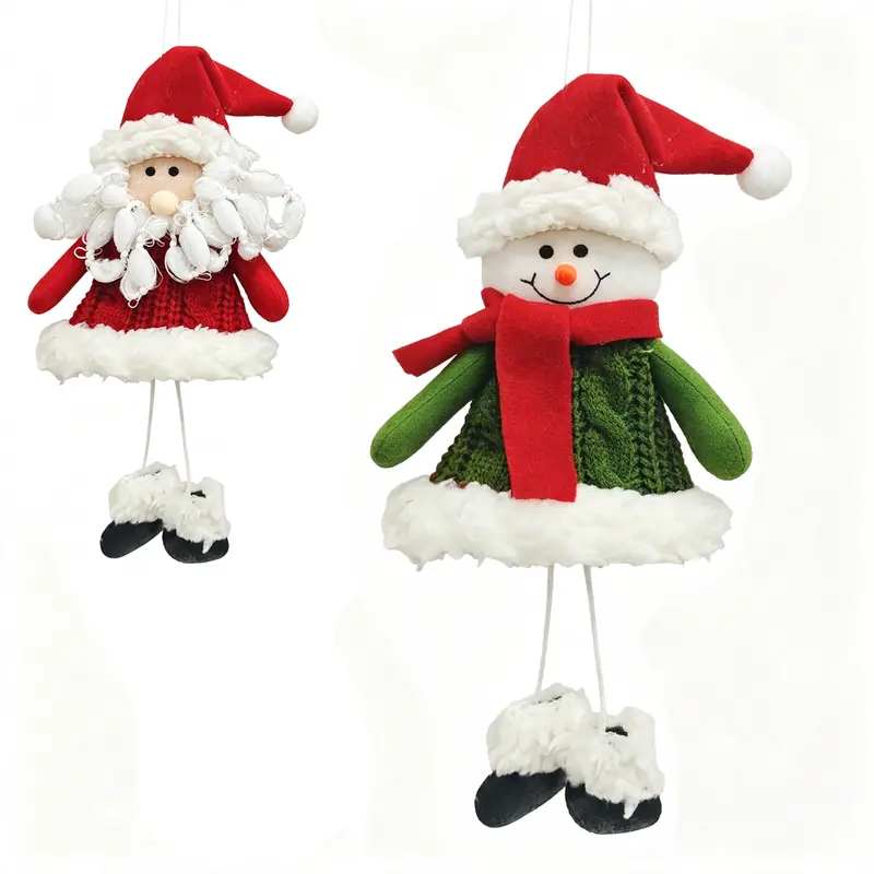 PENDENTE PAPAI NOEL / BONECO DE NEVE PERNA CORDA VM/VD 25CM