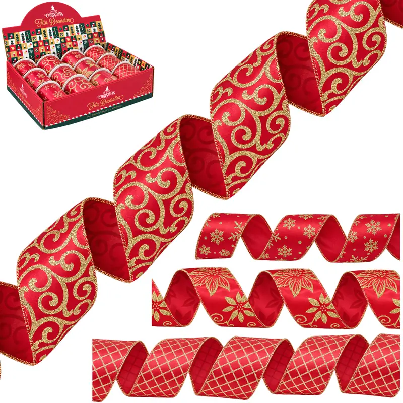 FITA ARAMADO VERMELHA COM GLITTER 6,3X270CM DP PLAY