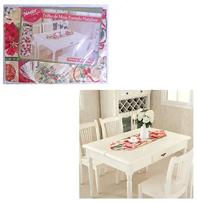 TRILHO DE MESA FORRADO NATALINO SORTIDOS 35X100CM