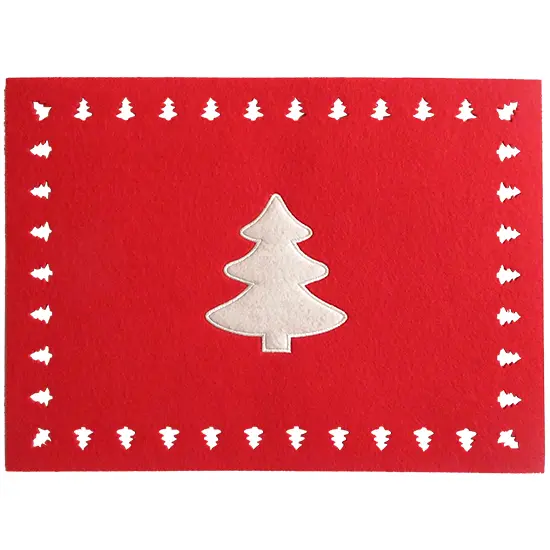 TOALHA LUGAR AMERICANO DE FELTRO RETANGULAR ARVORE DE NATAL 40X30CM