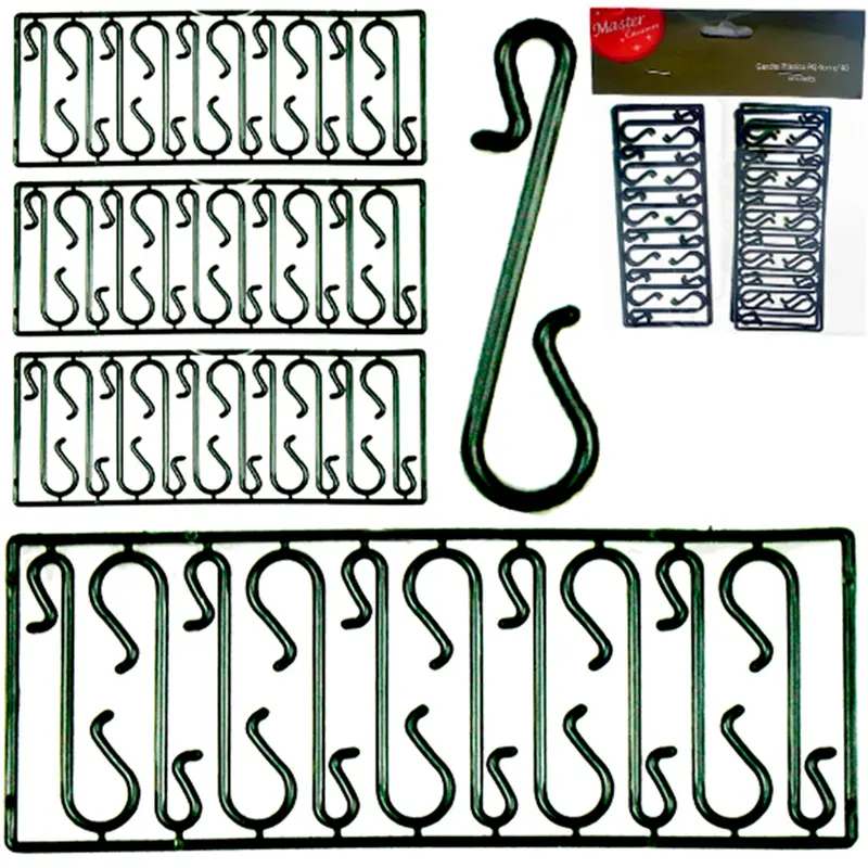 CABIDE GANCHO DE PLASTICO PARA ENFEITES DE NATAL COM 40 PECAS 4X1,2CM