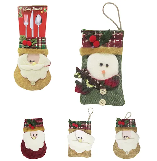 PORTA TALHER DE MESA TECIDO NATALINO DECORADO PELUCIA