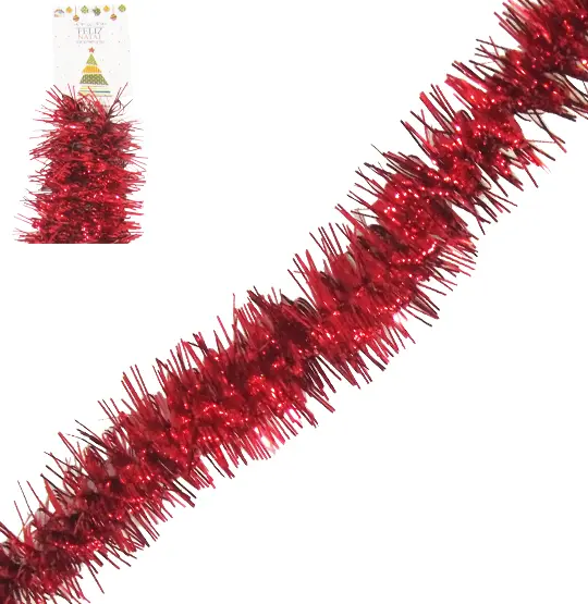 FESTAO VERMELHO TORCIDO DE NATAL 9X200CM