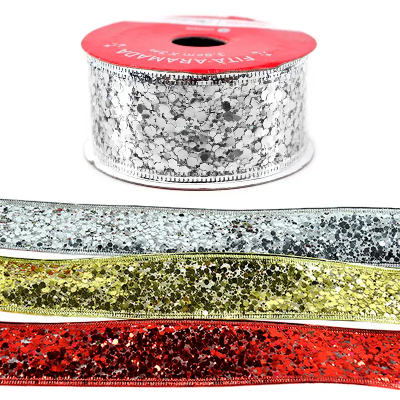 FITA ARAMADO BRILHO COLORS DE NATAL 3,8CMX3M