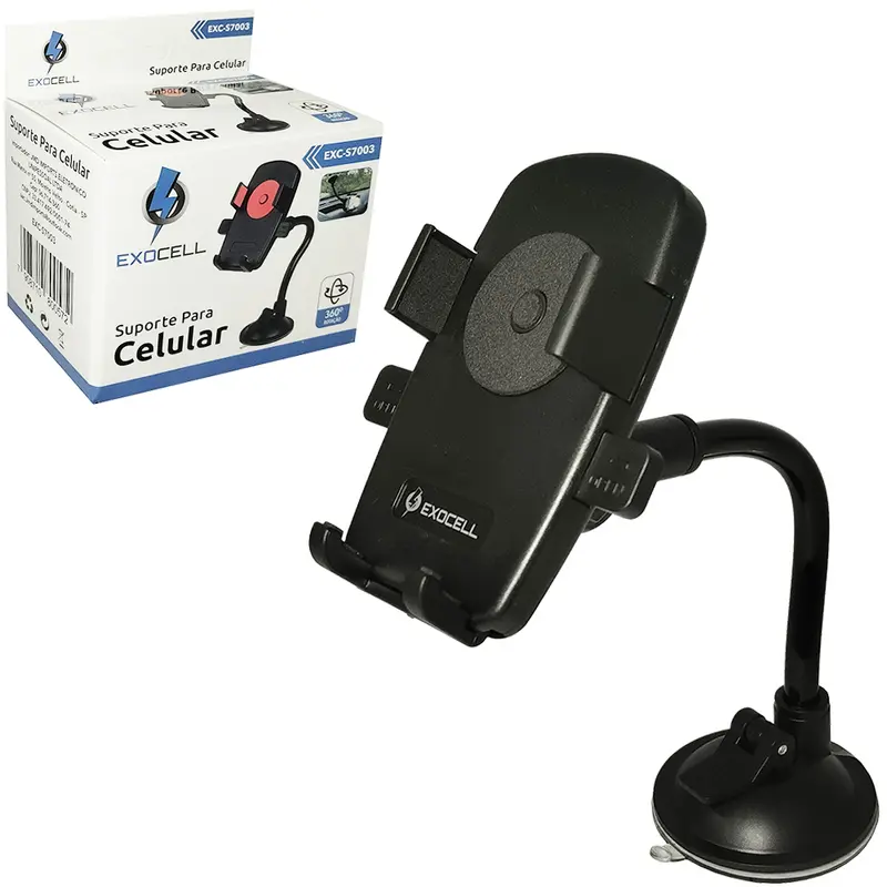 SUPORTE AUTOMOTIVO PARA CELULAR / GPS COM VENTOSA EXOCELL