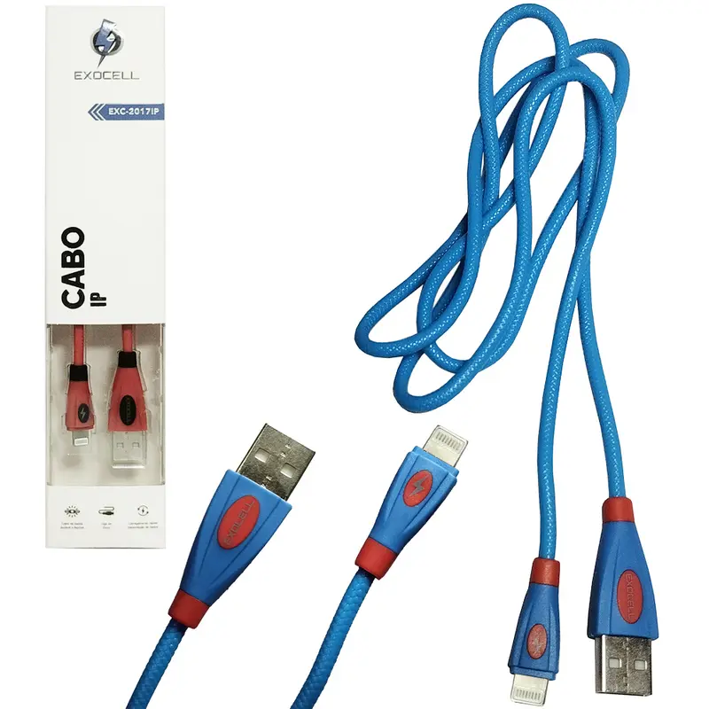 CABO PARA CELULAR LIGHTNING USB 3,1A EXOCELL 1M