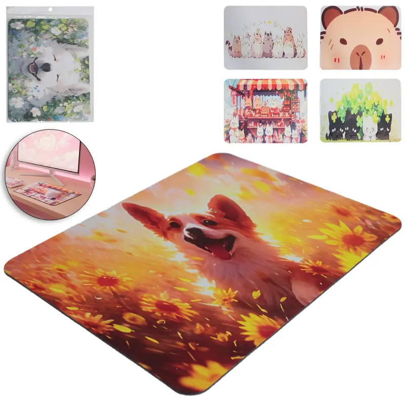MOUSE PAD EMBORRACHADO ANTIDERRAPANTE BICHINHOS 26X21CM
