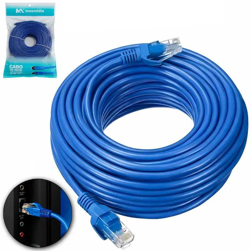 CABO DE REDE / INTERNET RJ-45XRJ-45 MAXMIDIA AZUL 50M