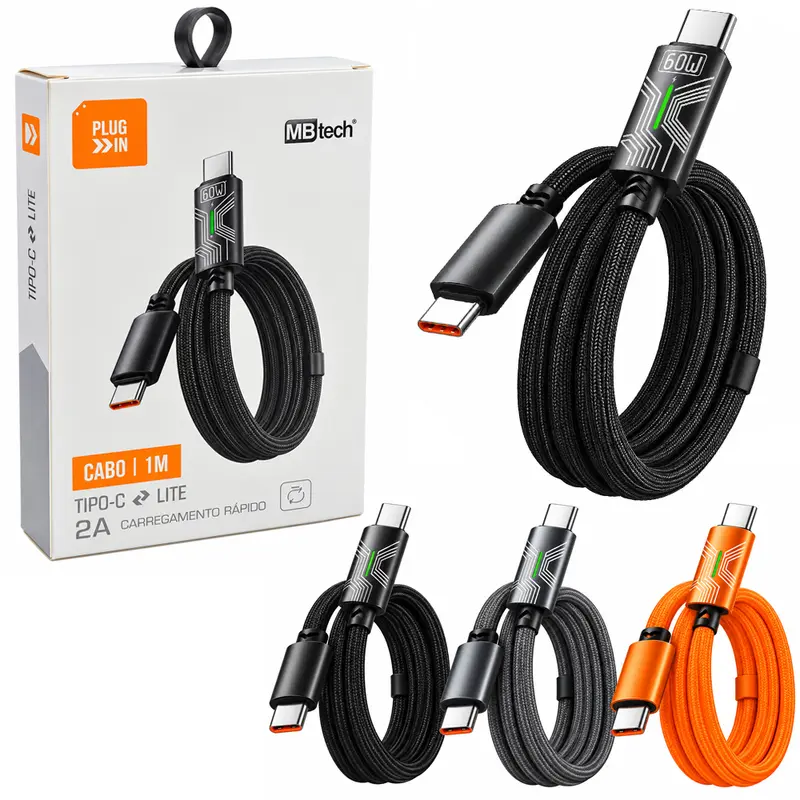 CABO PARA CELULAR TIPO C X TIPO C 60W 1M