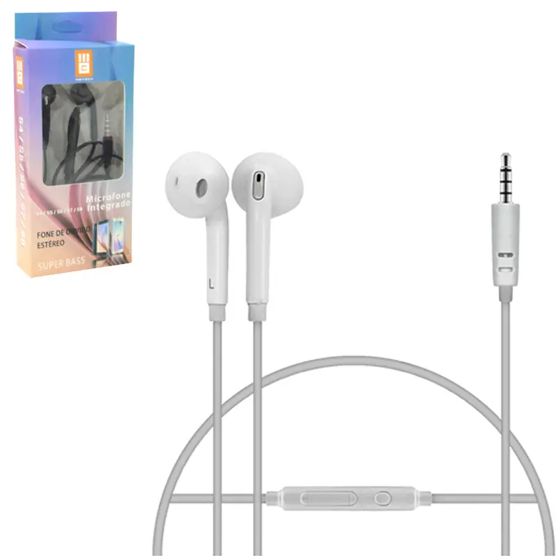 FONE DE OUVIDO IN EAR P3 COM MICROFONE PARA S4/S5/S6/S7/S8 1,2M