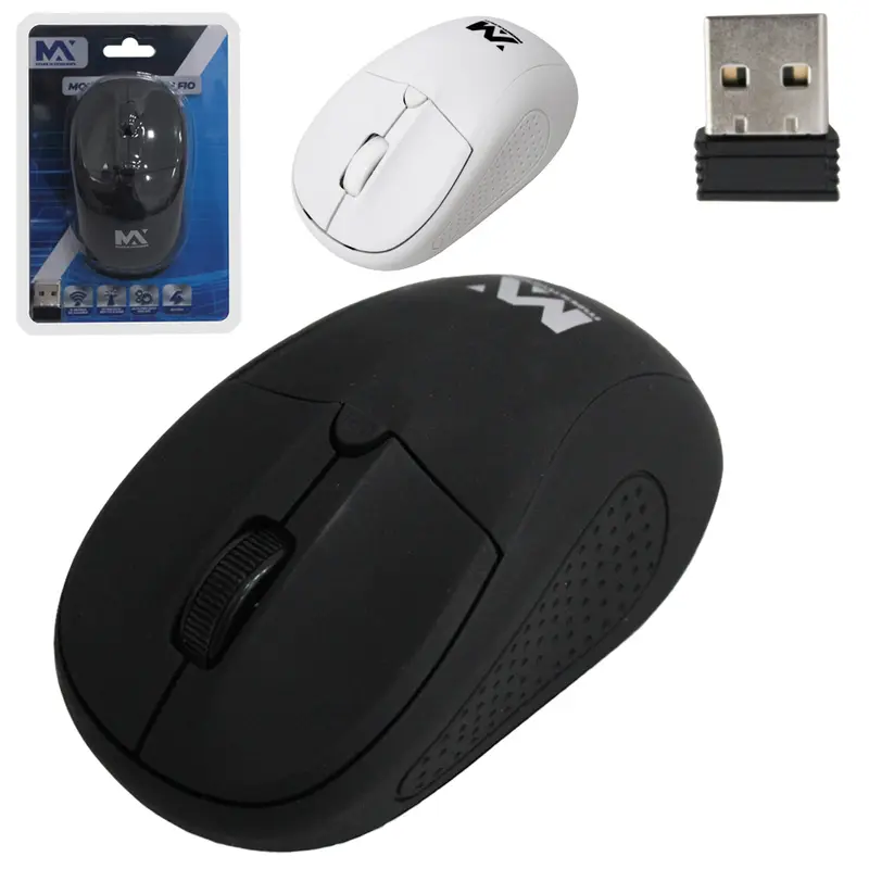 MOUSE OPTICO SEM FIO COM RECEPTOR USB 1600 DPI MAXMIDIA