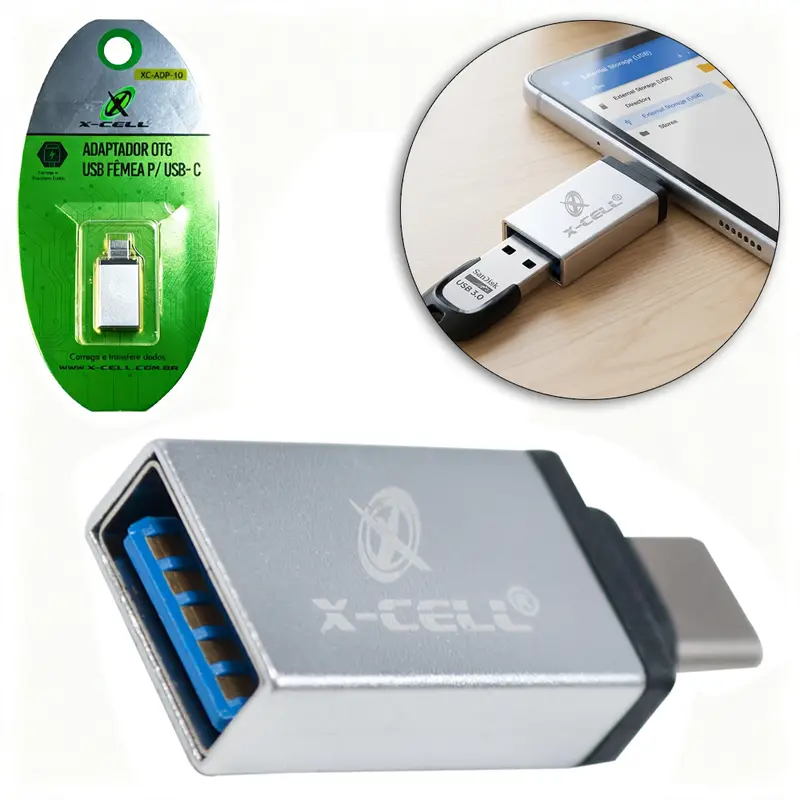 ADAPTADOR OTG USB 3.0 FEMEA PARA TIPO C X-CELL 3CM