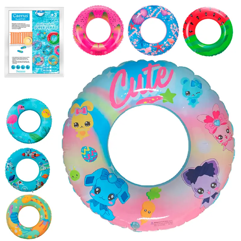 BOIA CIRCULAR INFLAVEL COM FRANJA SUPER VERAO CAERUS SUMMER 75CM DE Ø