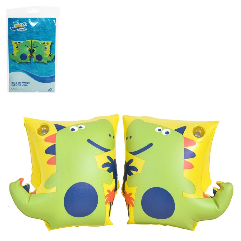 BOIA DE BRACO INFLAVEL DINOSSAURO DINO MAXSOL 23X19CM