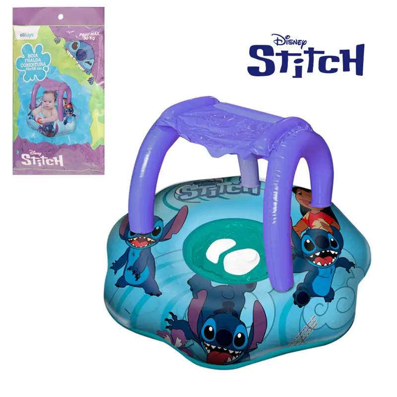 BOIA / BOTE INFLAVEL FRALDA COM COBERTURA STITCH 68X56CM