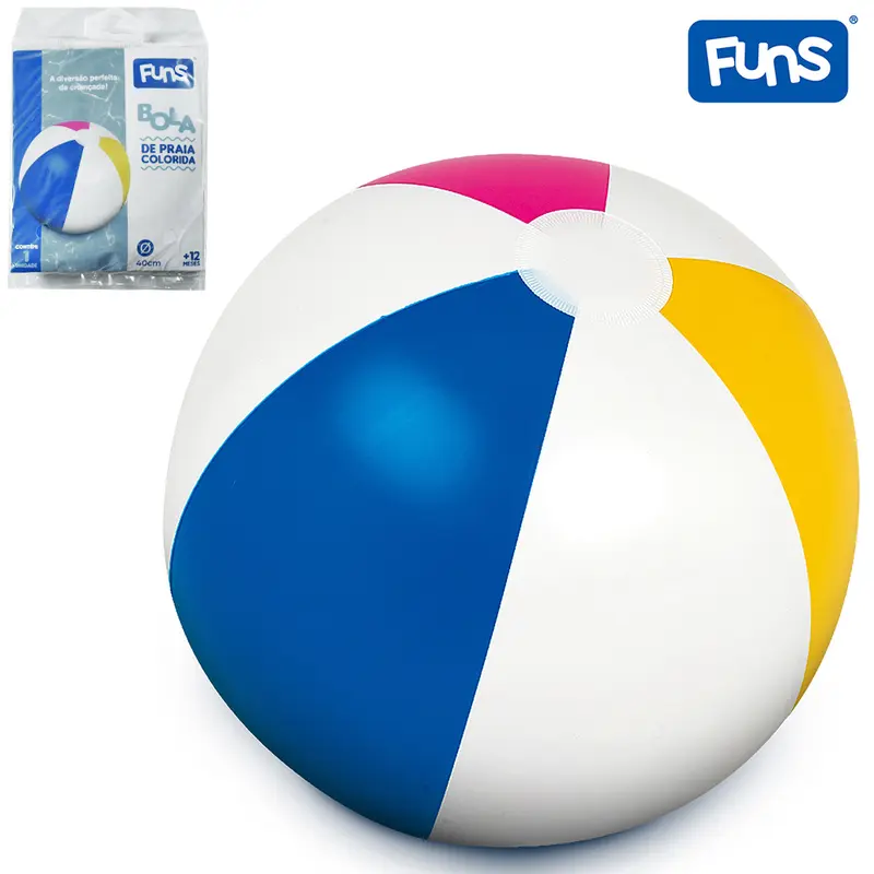 BOLA DE PRAIA INFLAVEL TRADICIONAL COLORS 40CM DE Ø SUMMER FUN