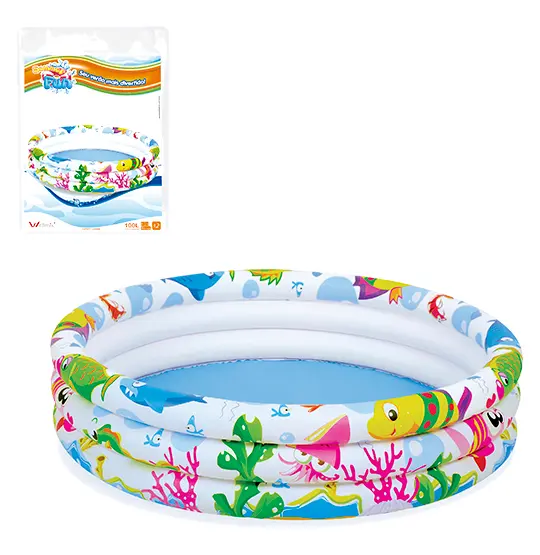PISCINA INFLAVEL 3 ANEIS FUNDO DO MAR FUNS 100L 25X91CM DE Ø