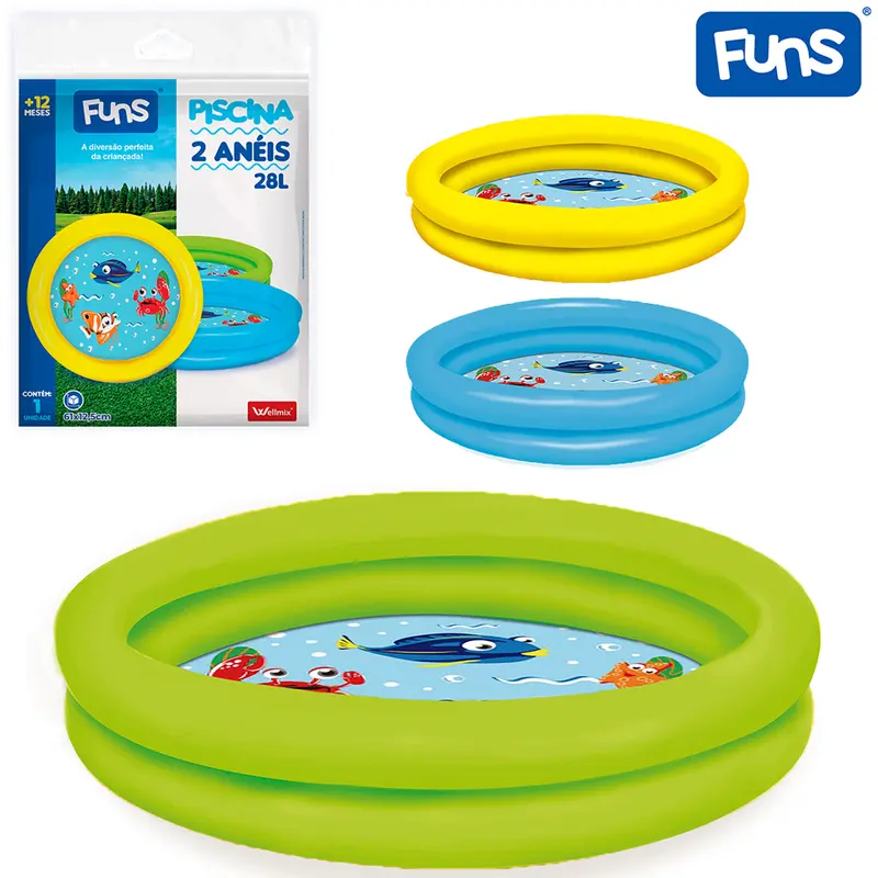 PISCINA INFLAVEL 2 ANEIS FUNS 28L 12,5X61CM DE Ø