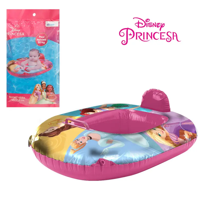 BOIA / BOTE INFLAVEL FRALDA COM ENCOSTO E PEGADOR 66X54CM PRINCESA DISNEY