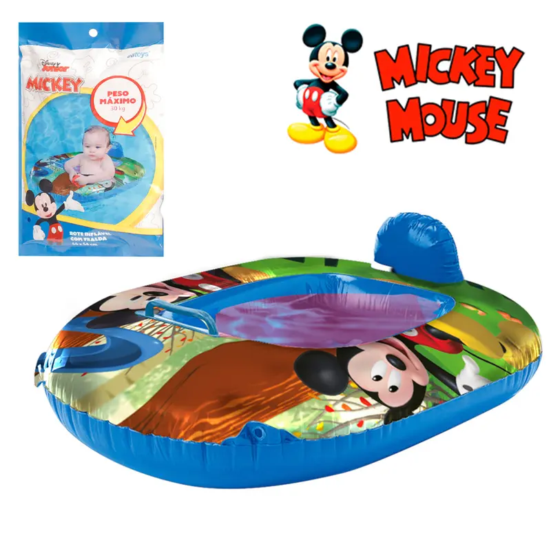 BOIA / BOTE INFLAVEL FRALDA COM ENCOSTO E PEGADOR MICKEY 66X54CM
