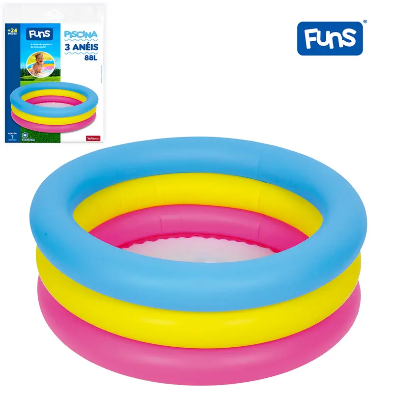 PISCINA INFLAVEL 3 ANEIS FUNS 88L 25X76CM DE Ø