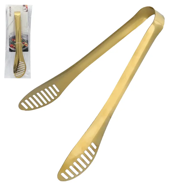 PEGADOR MULTIUSO VAZADO DE INOX DOURADO 24X4,5CM