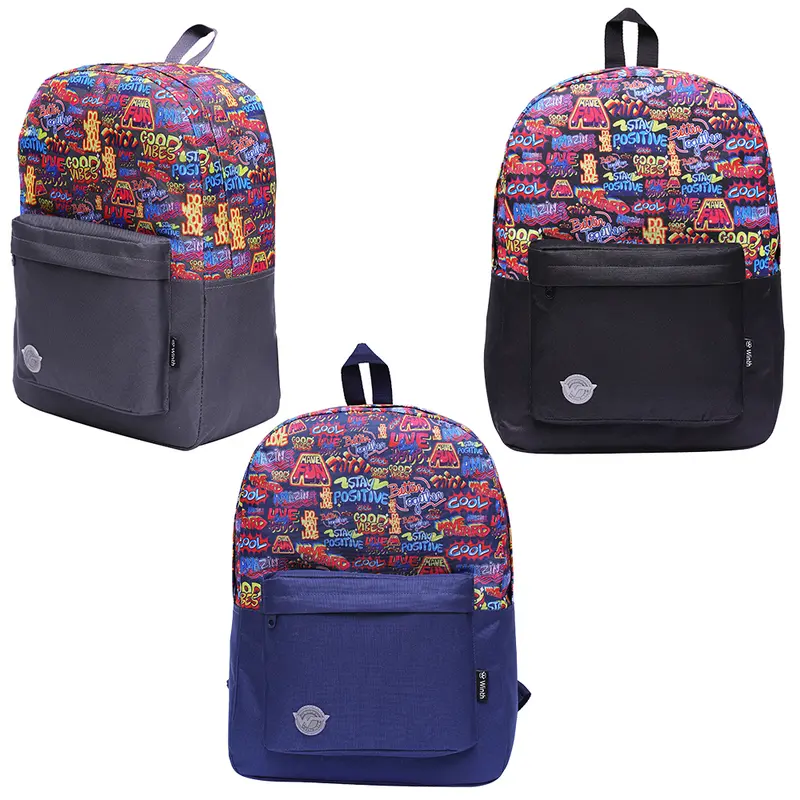 MOCHILA JUVENIL MASCULINA BASIC WINTH POSITIVE VIBER 17,5''