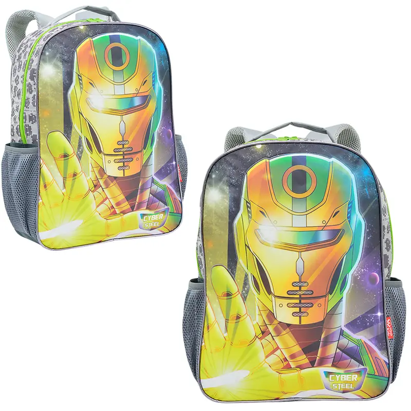 MOCHILA INFANTIL MASCULINA CYBER STEEL 16''