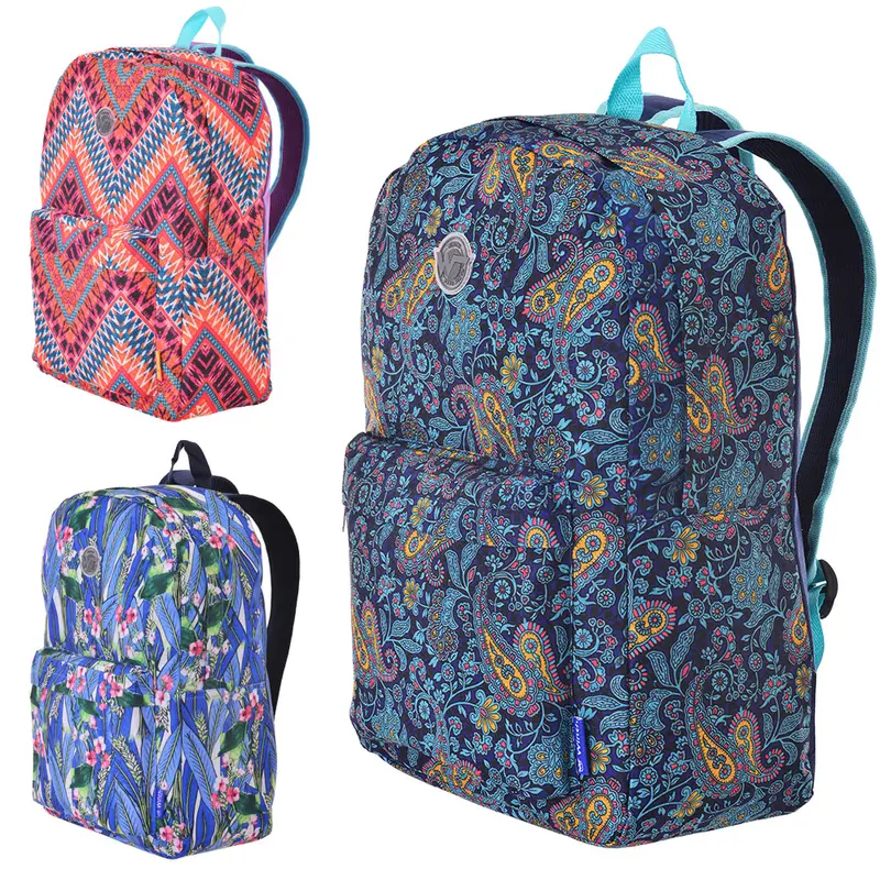 MOCHILA JUVENIL FEMININA BASIC WINTH ESTAMPAS SORTIDAS 17,5''