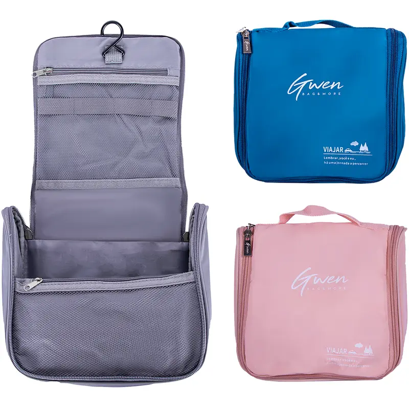 NECESSAIRE RETANGULAR UNISSEX COM GANCHO + ALCA GWEN BAG & MORE 20,5X20X9CM