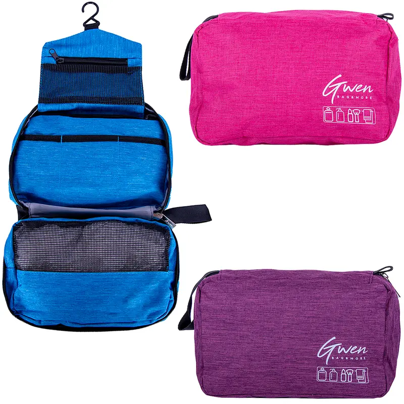 NECESSAIRE RETANGULAR UNISSEX COM GANCHO + ALCA GWEN BAG & MORE 22X14X6,5CM