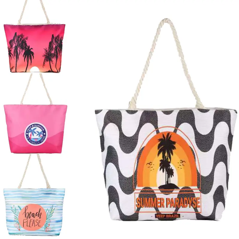 BOLSA DE PRAIA DE POLIESTER SUMMER PARADYSE 51X37X14,5CM